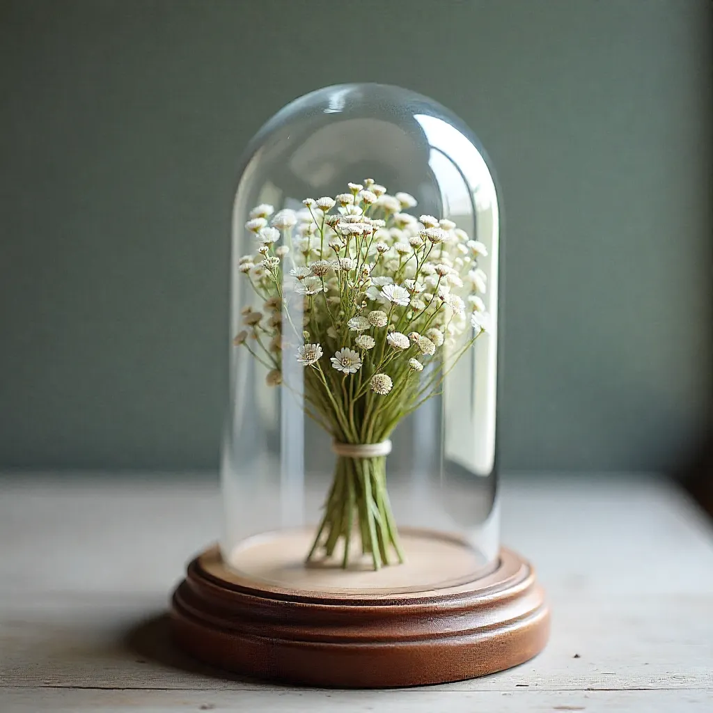 Preserved floral arrangement in elegant frame